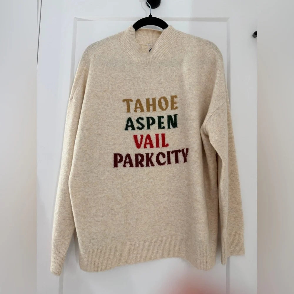 Lou & Grey Cream Graphic Crewneck Sweater - Picture 1 of 4